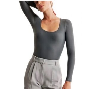 ABERCROMBIE & FITCH Dark Grey Bodysuit